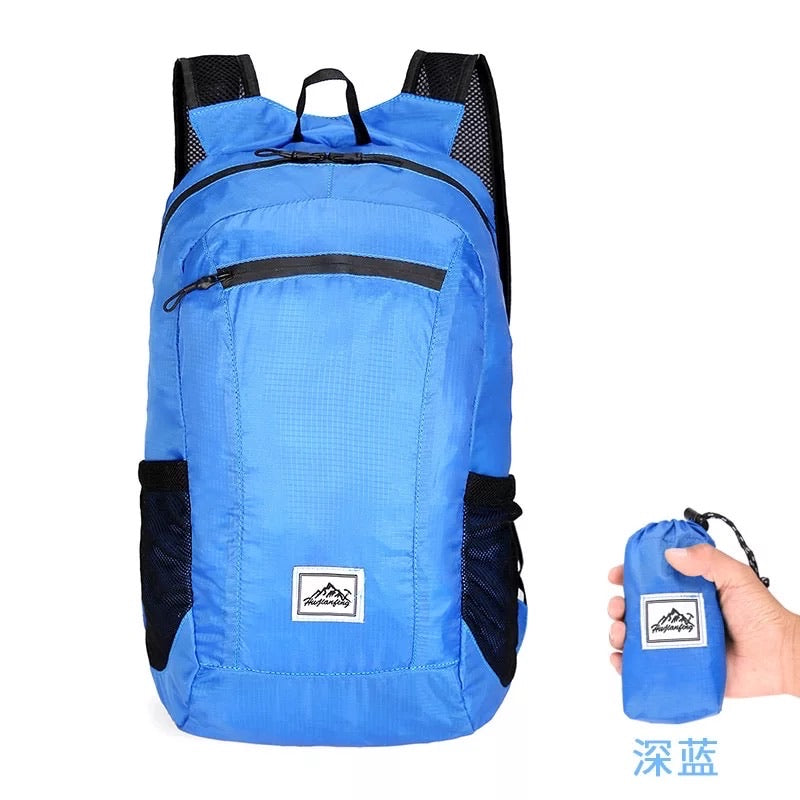 Blue 20 litre lightweight packable back pack