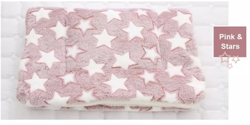 Pink and stars dog blanket