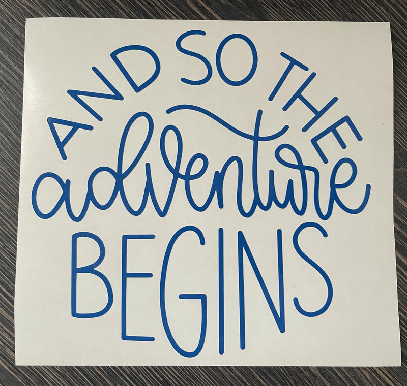 And so the adventure begins decal blue