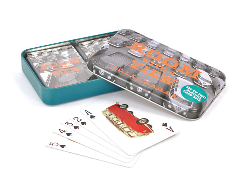 VW T1 Playing Card Sets (2) in Metal Tin