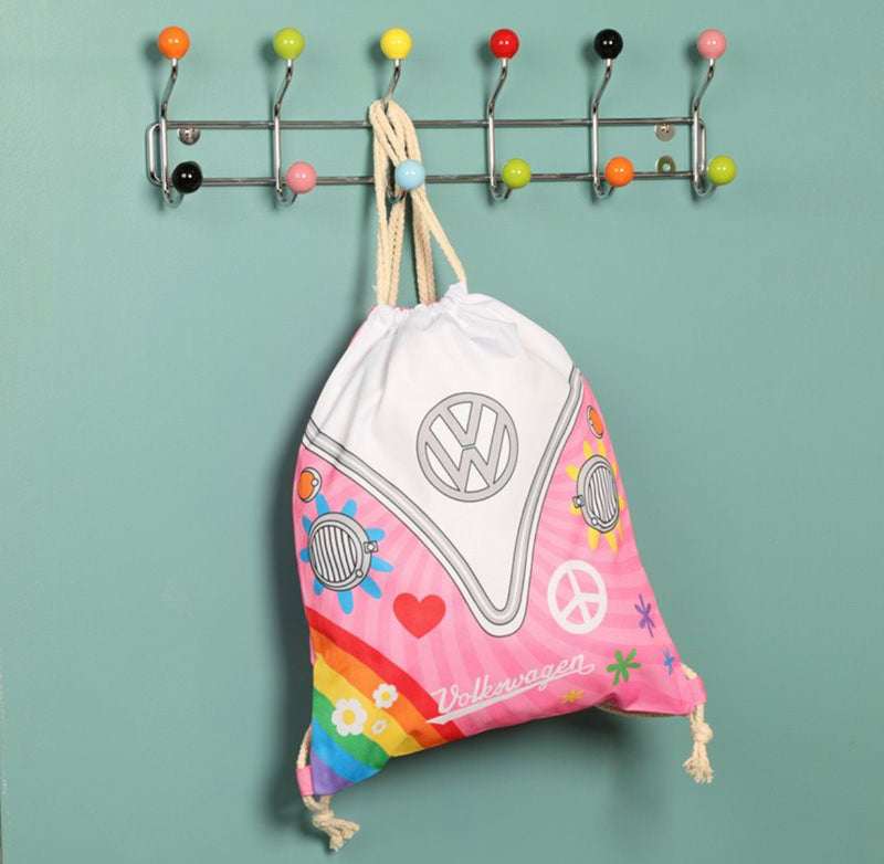 Volkswagen VW T1 Camper Bus Surf Adventure Drawstring Bag