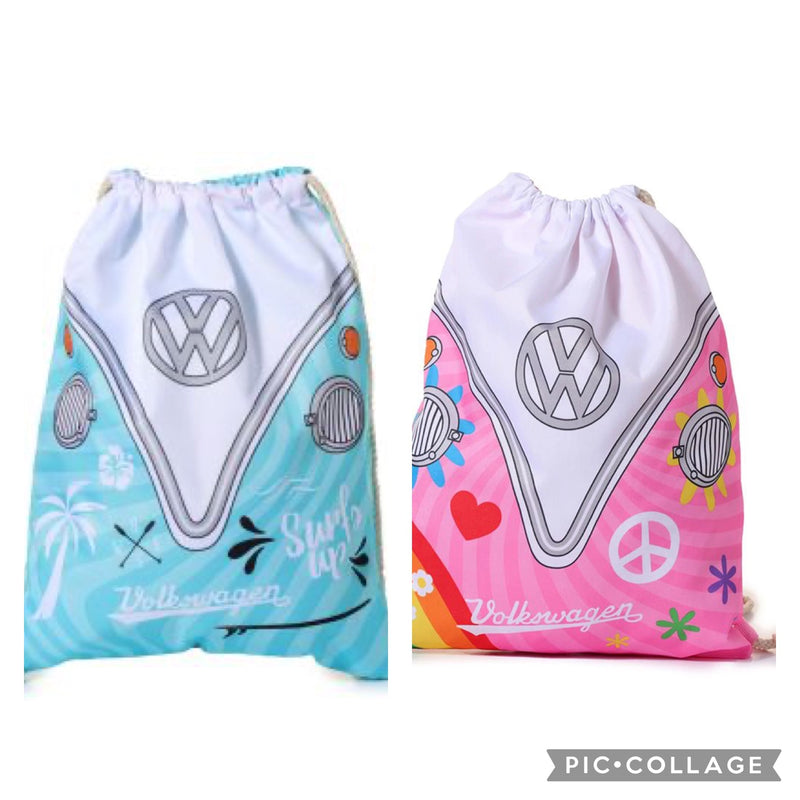 Volkswagen VW T1 Camper Bus Surf Adventure Drawstring Bag
