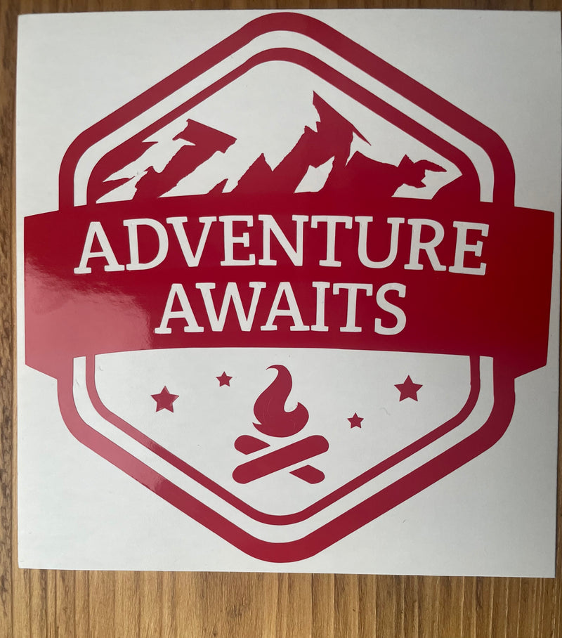 Vinyl Camper Van Decal - Adventure Awaits