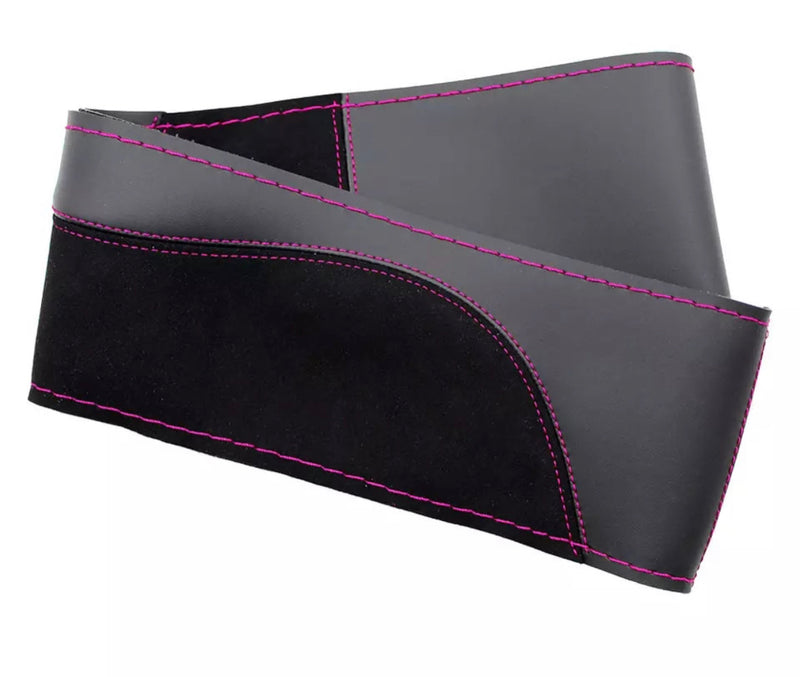 Braided Steering Wheel Cover Purple Stitching