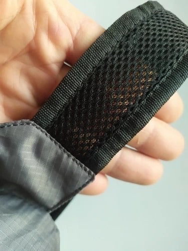 Comfortable straps on packable 20 litre backpack