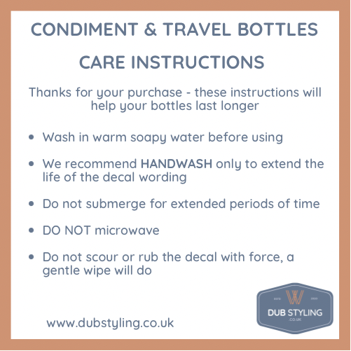 Condiment Travel Bottles 180ml